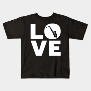 Love Saxophone Gift For Saxophonists Kids T-Shirt